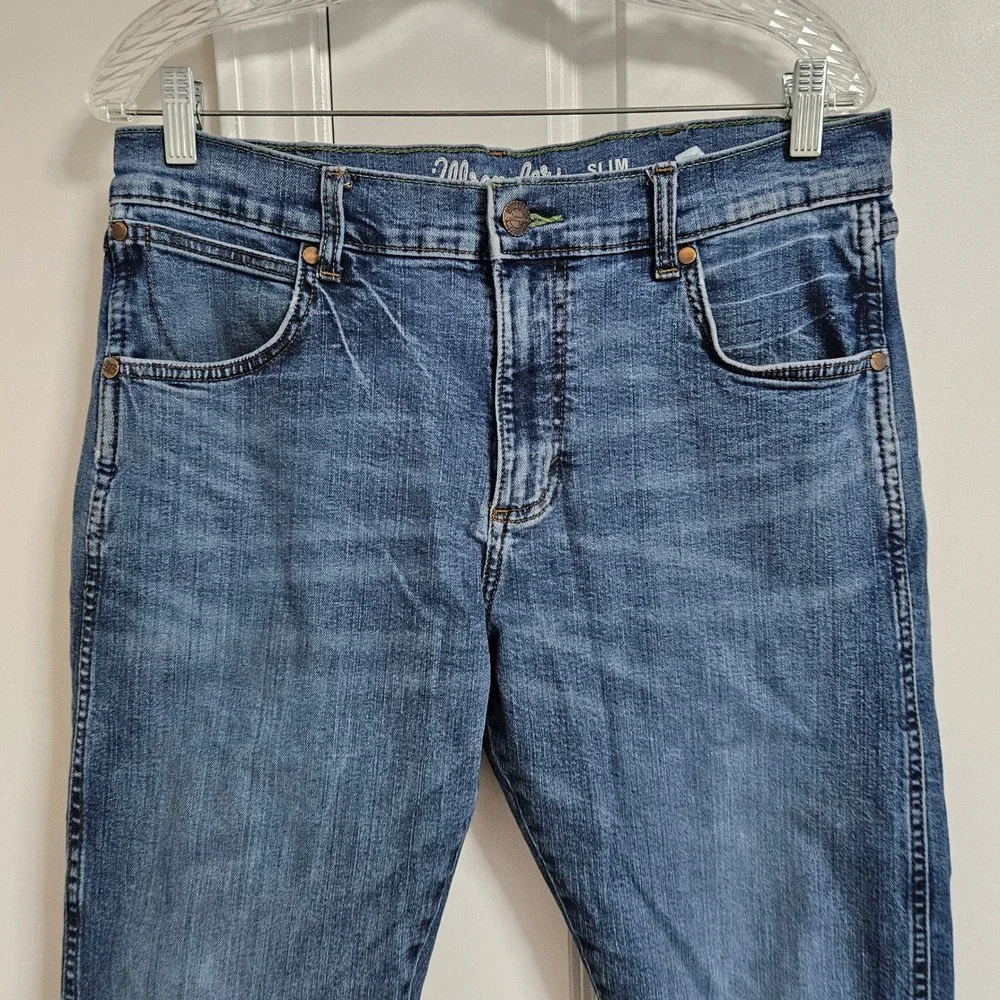 Wrangler Jeans Mens 33x32 Blue Retro Slim Straight‎ Leg Stretch Denim 112335418